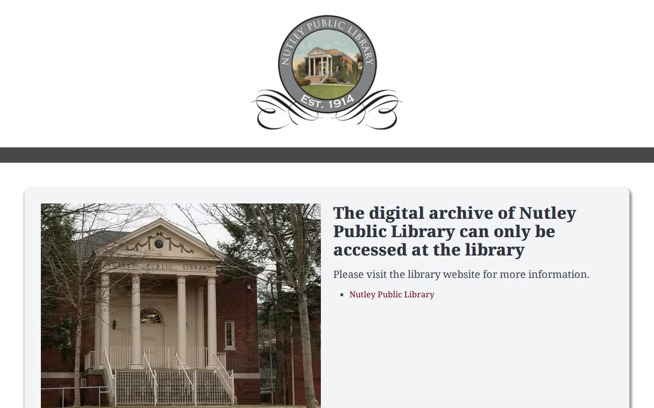 Nutley city directory digitized collection access notice
