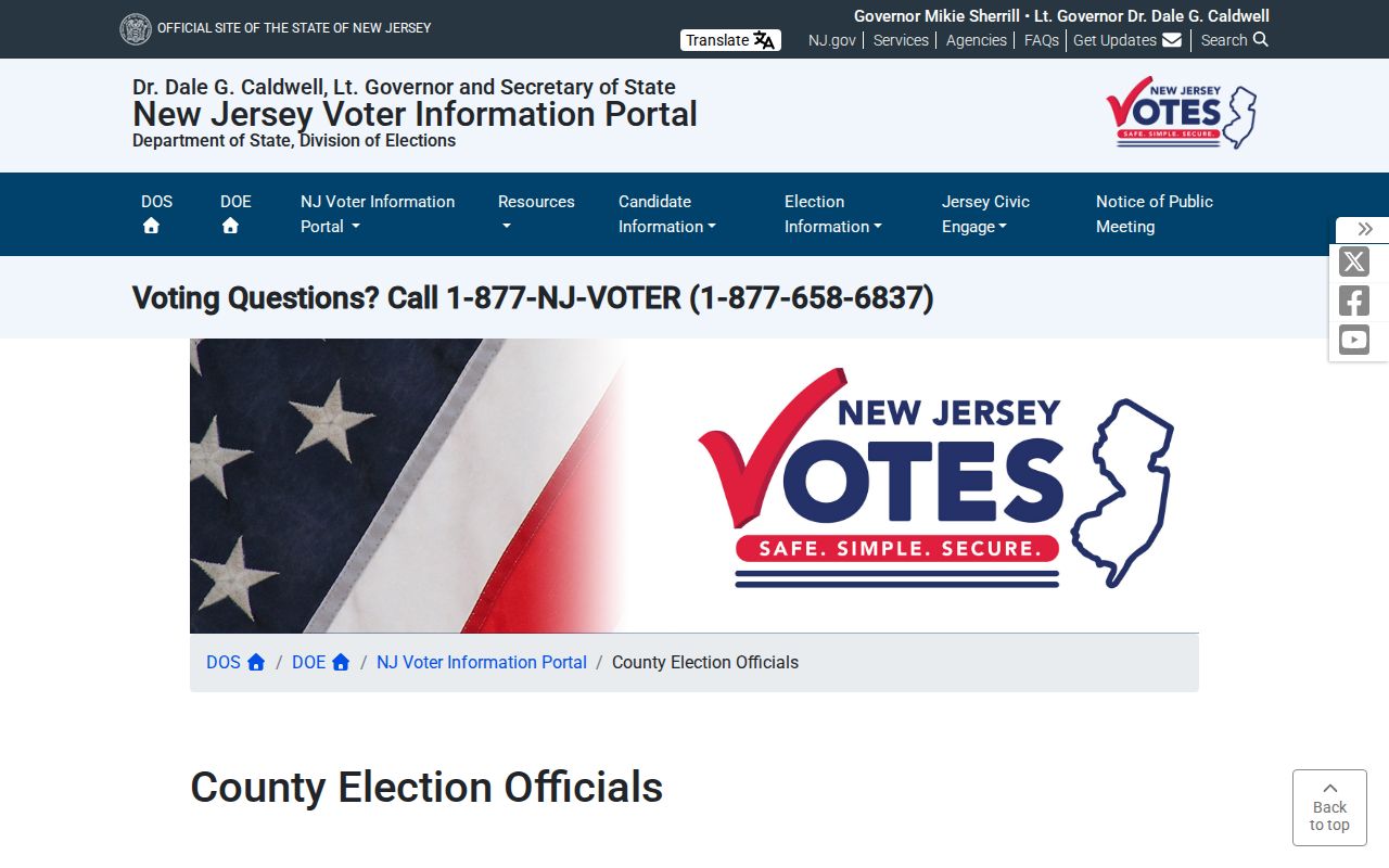 Nutley residents directory Essex County election official contact route